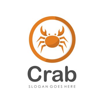 Crab seafood logo design vector