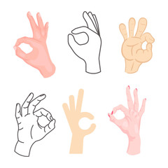 Ok hands success gesture okey yes agreement signal business human agree best approval vector.