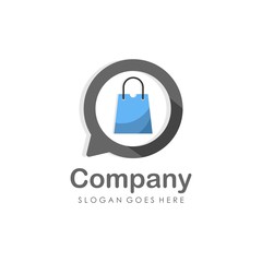 Shopping bag logo design vector