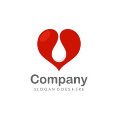 Love heart logo design vector