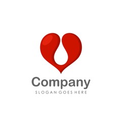 Love heart logo design vector