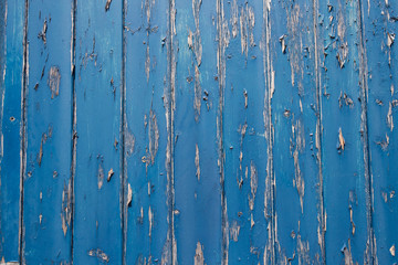 Peeling Paint On Blue Wooden Door