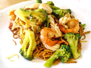 fried noodle asian food on the table
