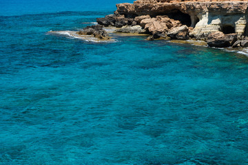 Sea caves near Ayia Napa, Mediterranean sea coast, Cyprus