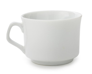 Empty porcelain coffee cup isolated on a white background