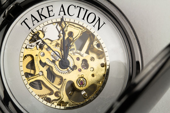 Take Action auf Taschenuhr