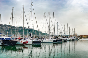 Fototapeta premium Sailoing ships moored in Spain.