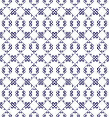 Ornamental seamless pattern. Blue and white colors.  Endless template for wallpaper, textile, wrapping, print, interior, floor, fabric. Abstract texture. Traditional ethnic ornament for  design.