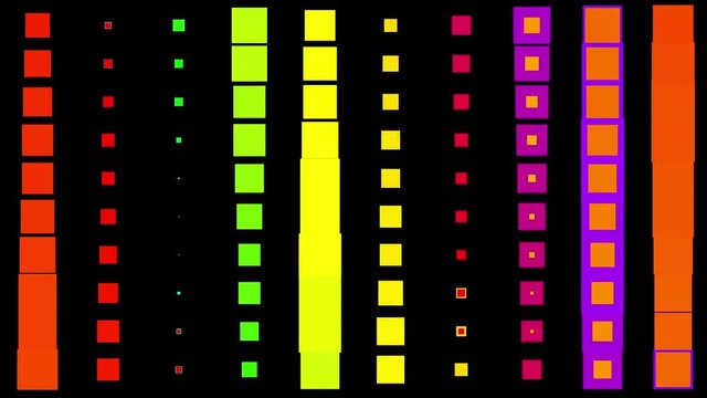4k vj color square neon light array matrix scan background&cube grid big data database geometry modern shape backdrop.