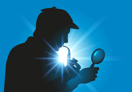 Sherlock Holmes - détective - enquête - symbole -personnage - loupe