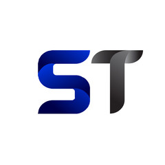 Modern Simple Initial Logo Vector Blue Grey st