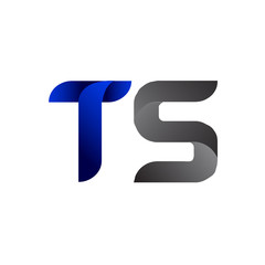 Modern Simple Initial Logo Vector Blue Grey ts