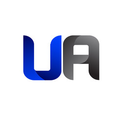 Modern Simple Initial Logo Vector Blue Grey ua