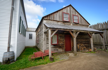 Fototapeta na wymiar Historic Building at Fort Vancouver National Historic Site
