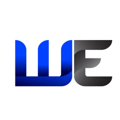 Modern Simple Initial Logo Vector Blue Grey we