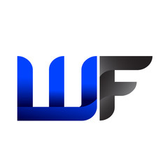 Modern Simple Initial Logo Vector Blue Grey wf