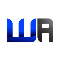 Modern Simple Initial Logo Vector Blue Grey wr