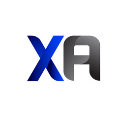 Modern Simple Initial Logo Vector Blue Grey xa
