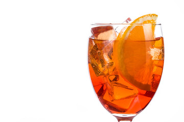 Aperol spritz cocktail in glass isolated on white background

