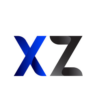Modern Simple Initial Logo Vector Blue Grey xz