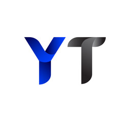 Modern Simple Initial Logo Vector Blue Grey yt