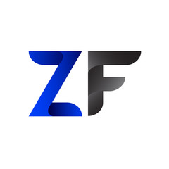 Modern Simple Initial Logo Vector Blue Grey ZF