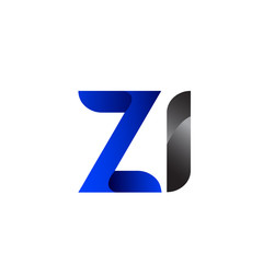 Modern Simple Initial Logo Vector Blue Grey ZI