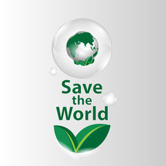 save the world in glossy model vector