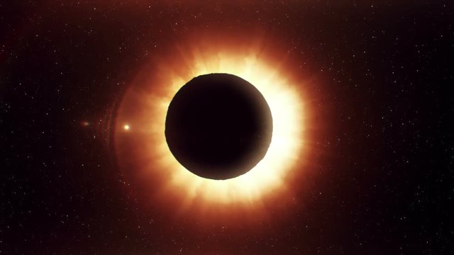 Solar eclipse caused by a Lunar event with ring of fire.