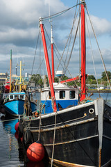 Fototapeta na wymiar Fishing trawlers docked in Galway harbour 