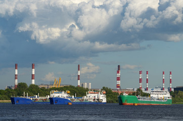 Obraz premium Natural landscape with ships.