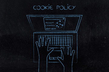 browser cookie policy accept or decline user choice - obrazy, fototapety, plakaty