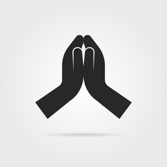 black praying hands icon