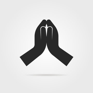 black praying hands icon
