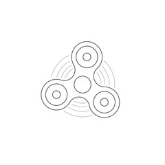 black thin line hand fidget spinner logo