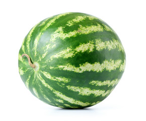 Big watermelon isolated on white background. File contains a path to isolation. 