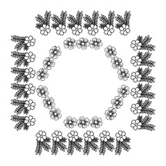 square frame deoration floral vector illustration design