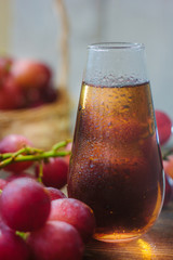 Fresh grape wine in glass