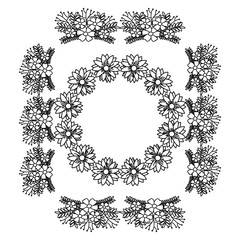 circular frame deoration floral vector illustration design