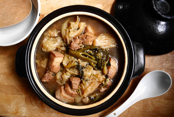 tom jub chai or chinese vegetables stew, thai cooking style