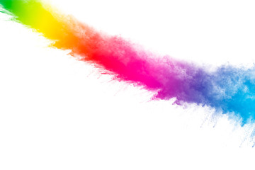 abstract powder splatted on white background,Freeze motion of color powder exploding