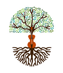 Classical music tree nature concept illustration