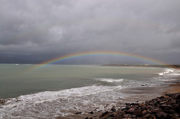 Rainbow over the beach at Waterville, County Kerry