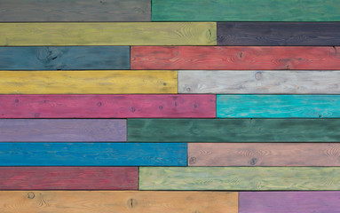 Color Barn Wooden Wall Planking Texture. Old Solid Wood Slats Rustic Shabby  Background. Faded Natural Wood Board Panel Structure.Horizontal  wooden boards close-up