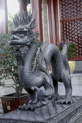 Dragon protecting the ancient emperor at the Summer Palace, in the Forbidden City, Beijing, China