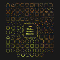 Thin line vector modern geometric frames.