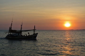 Fototapeta na wymiar Fishing boat in sun