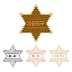Sheriff's Stars. Set on a white background. 