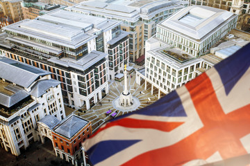 Fototapeta premium Brexit: UK flag and London