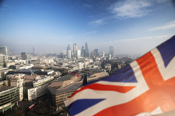 Fototapeta na wymiar Brexit: UK flag and London